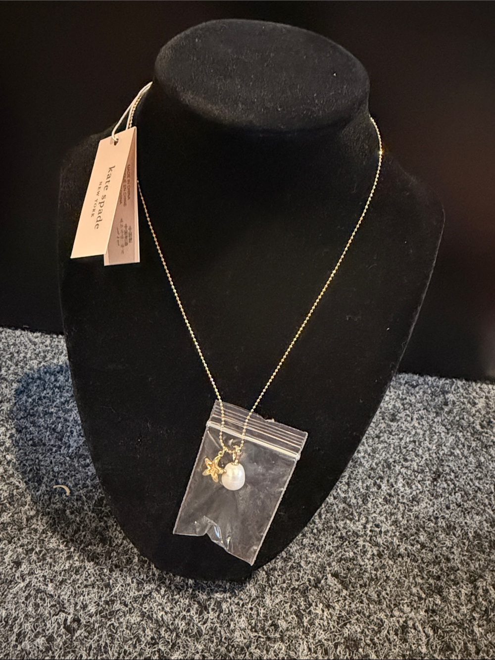 Kate Spade Gold Necklace W/ Sea Star Fish & Pearl, WBR00364 143 SEA